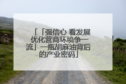 「强信心 看发展 优化营商环境争一流」一瓶胡麻油背后的产业密码