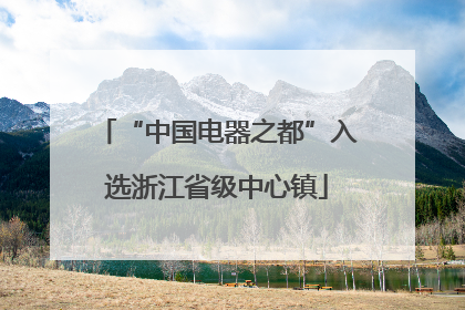 “中国电器之都”入选浙江省级中心镇