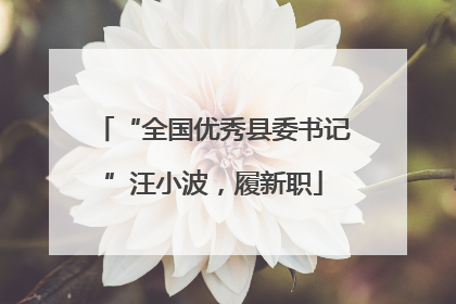“全国优秀县委书记”汪小波，履新职