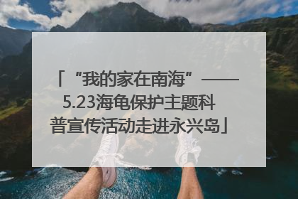 “我的家在南海”——5.23海龟保护主题科普宣传活动走进永兴岛