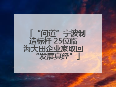 “问道”宁波制造标杆 25位临海大田企业家取回“发展真经”