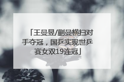 王曼昱/蒯曼横扫对手夺冠，国乒实现世乒赛女双19连冠