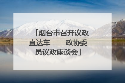 烟台市召开议政直达车——政协委员议政座谈会
