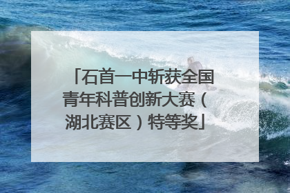 石首一中斩获全国青年科普创新大赛（湖北赛区）特等奖