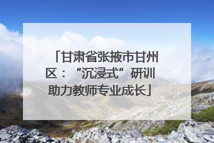 甘肃省张掖市甘州区：“沉浸式”研训助力教师专业成长