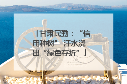 甘肃民勤：“信用种树” 汗水浇出“绿色存折”