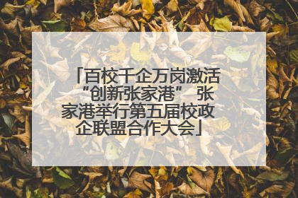 百校千企万岗激活“创新张家港” 张家港举行第五届校政企联盟合作大会
