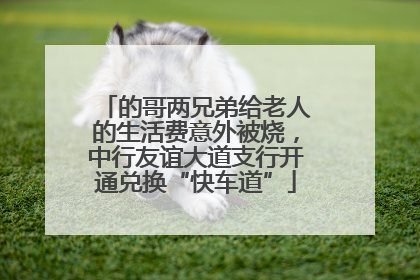 的哥两兄弟给老人的生活费意外被烧，中行友谊大道支行开通兑换“快车道”