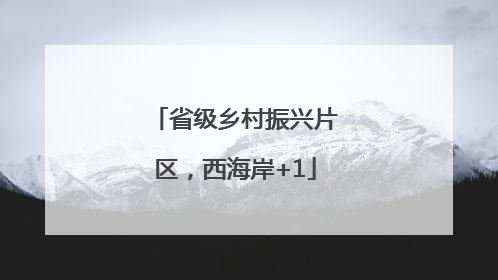 省级乡村振兴片区，西海岸+1