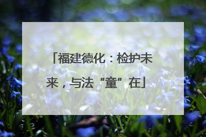 福建德化：检护未来，与法“童”在