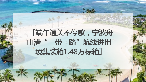 端午通关不停歇，宁波舟山港“一带一路”航线进出境集装箱1.48万标箱