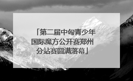 第二届中匈青少年国际魔方公开赛郑州分站赛圆满落幕