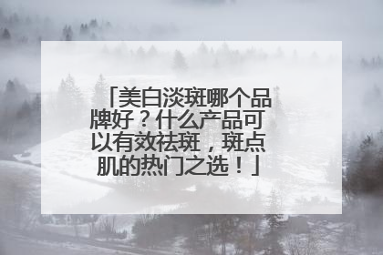美白淡斑哪个品牌好？什么产品可以有效祛斑，斑点肌的热门之选！
