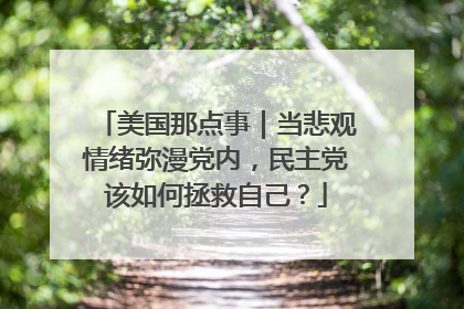 美国那点事｜当悲观情绪弥漫党内，民主党该如何拯救自己？