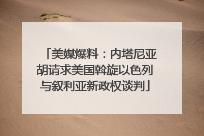 美媒爆料：内塔尼亚胡请求美国斡旋以色列与叙利亚新政权谈判