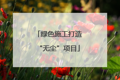 绿色施工打造“无尘”项目