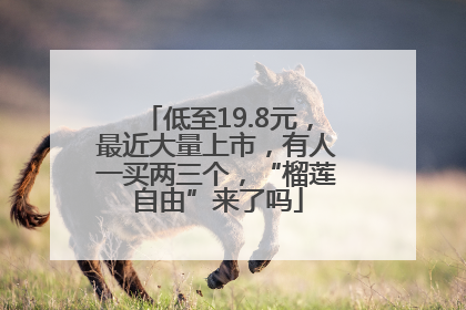 低至19.8元，最近大量上市，有人一买两三个，“榴莲自由”来了吗