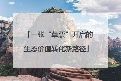 一张“草票”开启的生态价值转化新路径