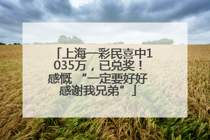 上海一彩民喜中1035万，已兑奖！感慨 “一定要好好感谢我兄弟”