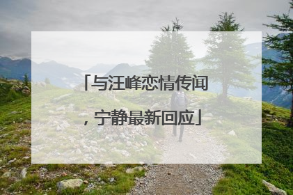 与汪峰恋情传闻，宁静最新回应