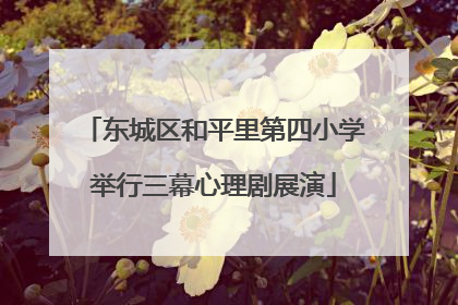 东城区和平里第四小学举行三幕心理剧展演