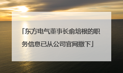 东方电气董事长俞培根的职务信息已从公司官网撤下