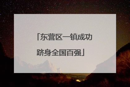 东营区一镇成功跻身全国百强