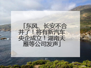 东风、长安不合并了！将有新汽车央企成立！湖南天雁等公司发声