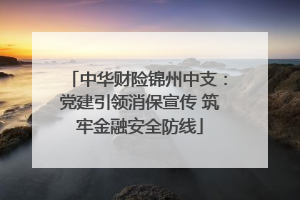 中华财险锦州中支：党建引领消保宣传 筑牢金融安全防线