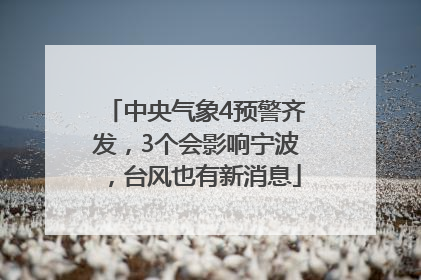 中央气象4预警齐发，3个会影响宁波，台风也有新消息