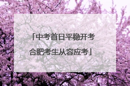 中考首日平稳开考 合肥考生从容应考
