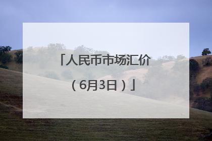 人民币市场汇价（6月3日）
