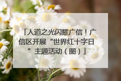 人道之光闪耀广信！广信区开展“世界红十字日”主题活动（图）