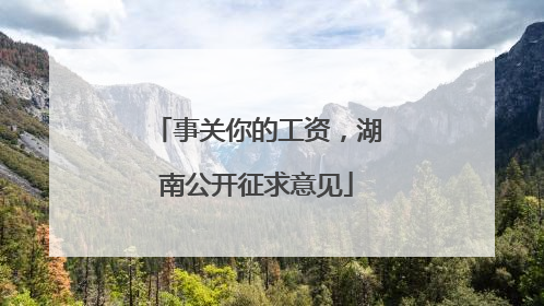 事关你的工资，湖南公开征求意见