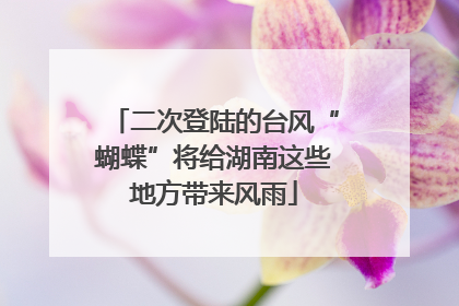 二次登陆的台风“蝴蝶”将给湖南这些地方带来风雨