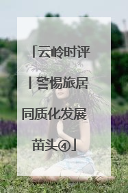 云岭时评丨警惕旅居同质化发展苗头④