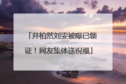井柏然刘雯被曝已领证！网友集体送祝福