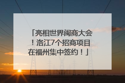 亮相世界闽商大会！洛江7个招商项目在福州集中签约！