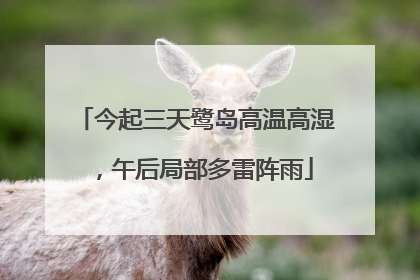 今起三天鹭岛高温高湿，午后局部多雷阵雨