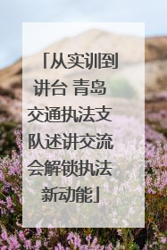 从实训到讲台 青岛交通执法支队述讲交流会解锁执法新动能
