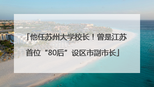 他任苏州大学校长！曾是江苏首位“80后”设区市副市长