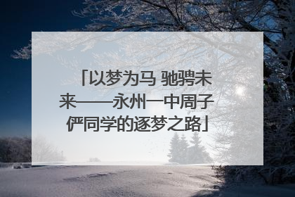 以梦为马 驰骋未来——永州一中周子俨同学的逐梦之路