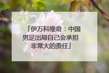 伊万科维奇：中国男足出局自己会承担非常大的责任