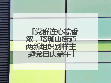 党群连心粽香浓，珞珈山街道两新组织别样主题党日庆端午