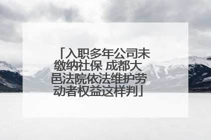 入职多年公司未缴纳社保 成都大邑法院依法维护劳动者权益这样判