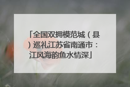 全国双拥模范城（县）巡礼江苏省南通市：江风海韵鱼水情深