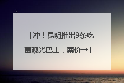 冲！昆明推出9条吃菌观光巴士，票价→