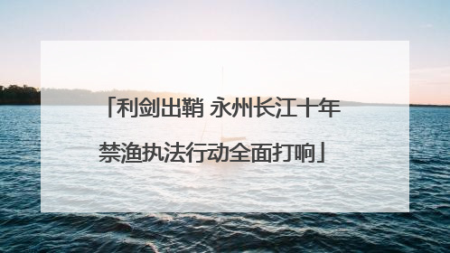 利剑出鞘 永州长江十年禁渔执法行动全面打响