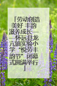 劳动创造美好 丰韵滋养成长——怀远县龙亢镇实验小学“悦劳丰韵节”闭幕式圆满举行