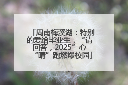 周南梅溪湖：特别的爱给毕业生，“请回答，2025”心“晴”跑燃爆校园